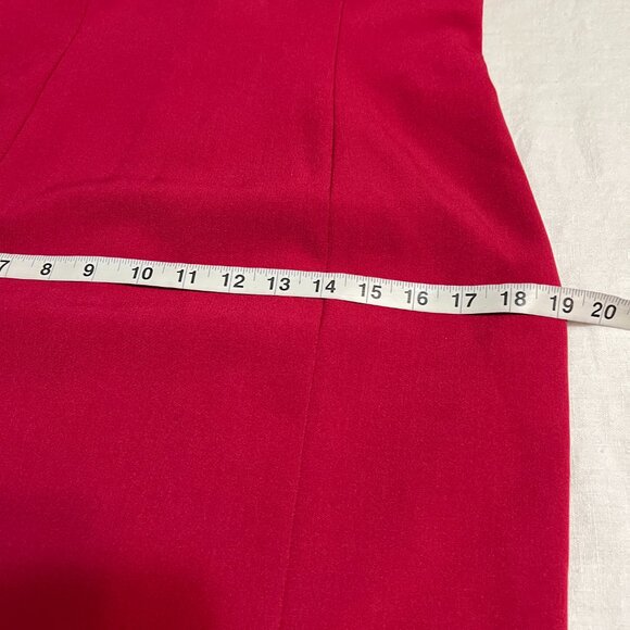 Albert Nipon Pink Red Sheath Dress Size 4 Sleeveless Fitted Cocktail Career - Picture 10 of 12